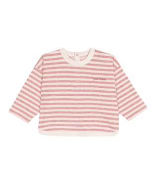 PETIT BATEAU - BBY - BABY GIRL LS STRIPE TOP - PINK CREAM