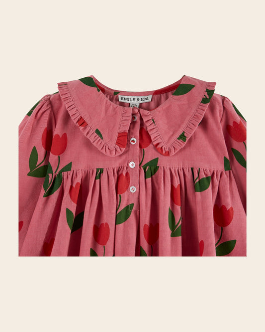 ÉMILE ET IDA - TG - ROBE AMPLE COL VOLANT - GRANDE TULIPE