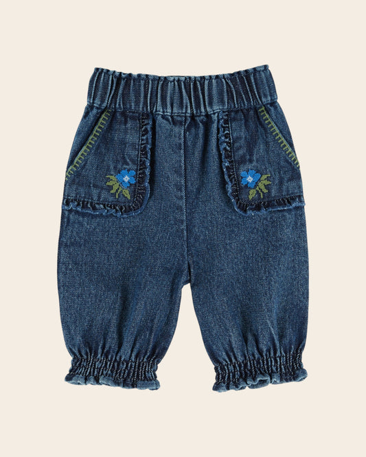 ÉMILE ET IDA - BBY - SAROUEL DENIM BRODE - DENIM