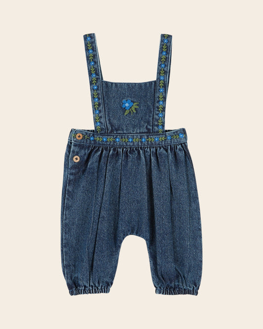 ÉMILE ET IDA - BBY - SALOPETTE DENIM BRODE BEBE - DENIM