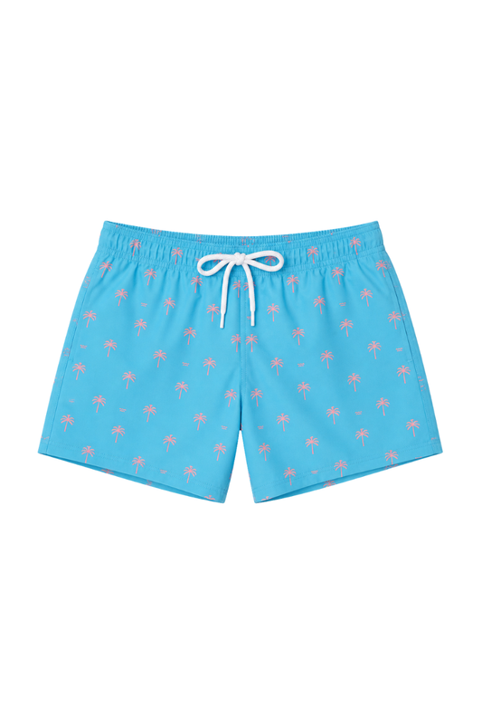 ELLA AND RAPHA - TB - AMALFI PALMTREE BOYS SWIM SHORT - BLUE