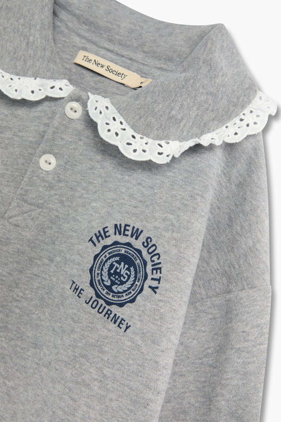 NEW SOCIETY - Ash Polo Mid Grey Melange