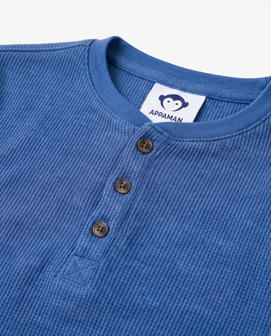 APPAMAN - Classic Blue Craftsman Thermal Henley
