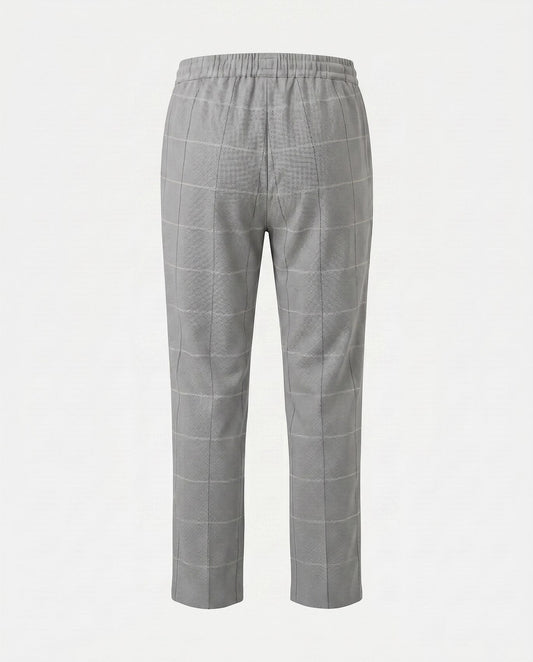 APPAMAN - Earth Grey Windowpane Everyday Stretch Pants