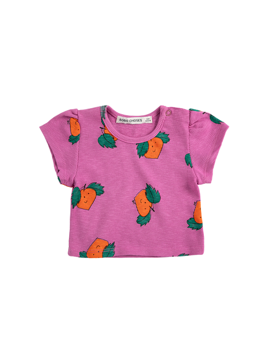BOBO CHOSES - BBY - TANGERINE ALL OVER T-SHIRT - FUCHSIA