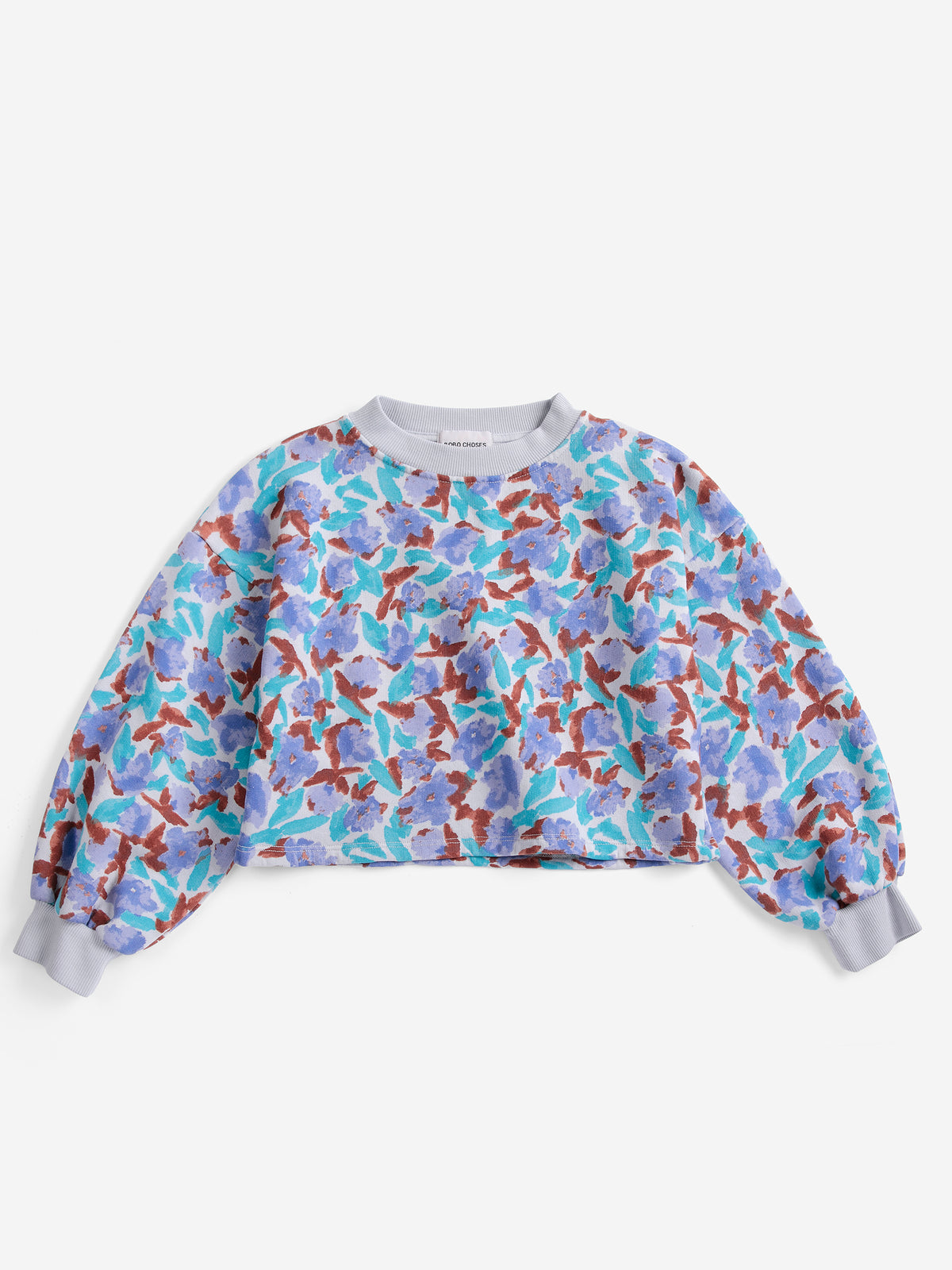 BOBO CHOSES - TG - WATERCOLOR ALL OVER CROPPED SWEATSHIRT - LAVENDER