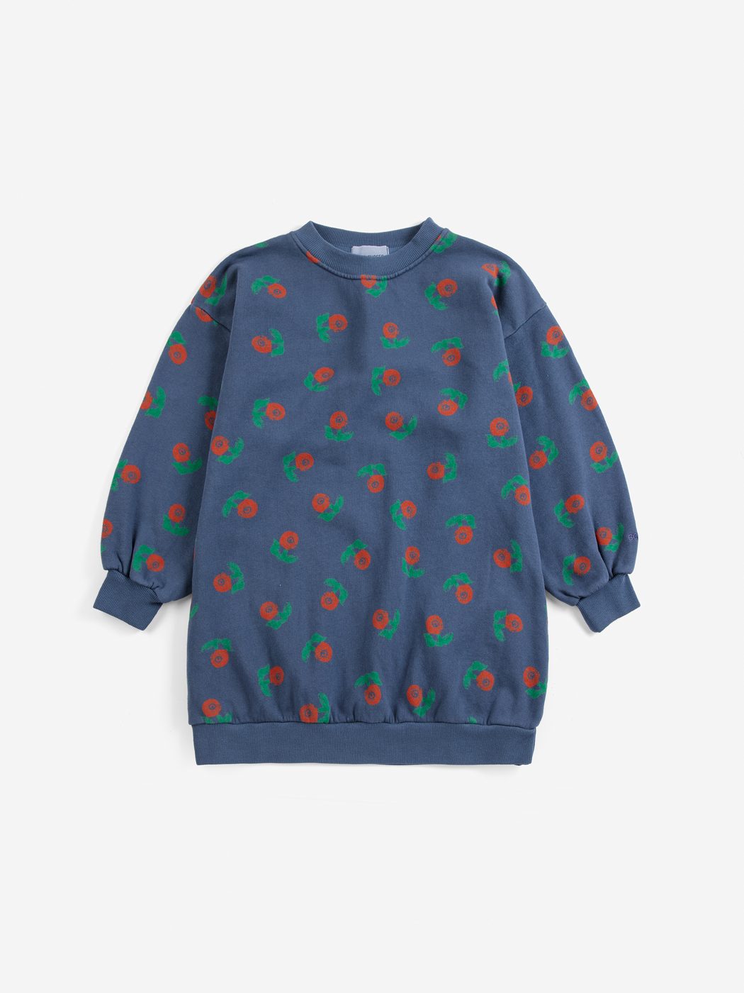 BOBO CHOSES - STAMP BLOOM ALL OVER SWEATSHIRT DRESS - NAVY BLUE