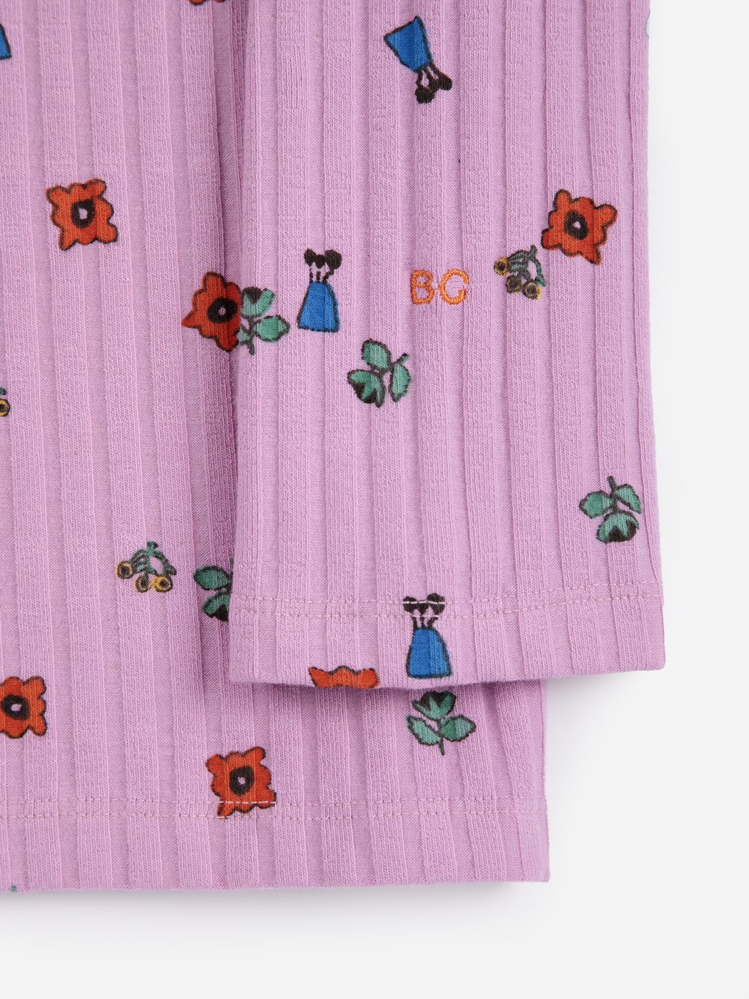 BOBO CHOSES - BLOSSOM ALL OVER TURTLENECK T-SHIRT - PINK