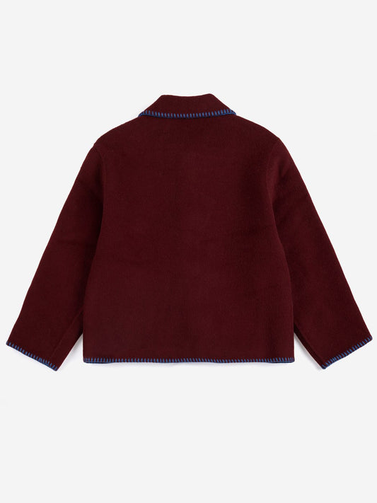 BOBO CHOSES - CURIOUS OWL COAT - BURGUNDY RED