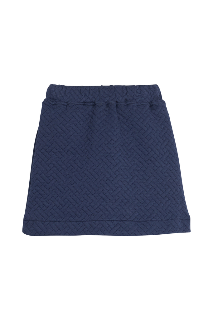 Bisby - Navy Trellis Quilted Mini Skirt