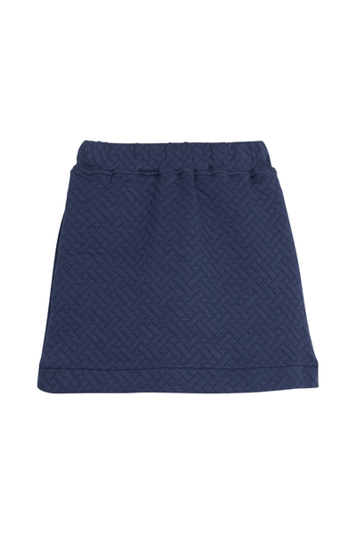Bisby - Navy Trellis Quilted Mini Skirt