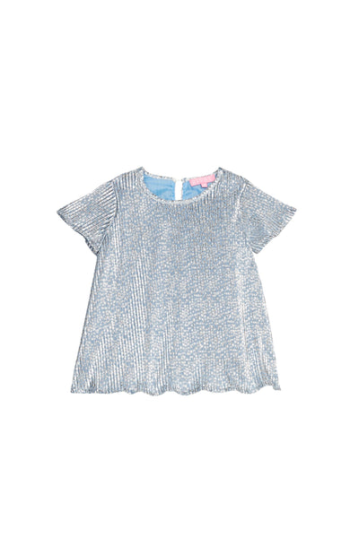 Crinkle Top - Blue Crinkle Stars