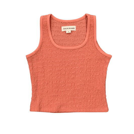 AVERY & ALEXANDER - BG - TEXTURED SQUARE NECK TANK - CORAL