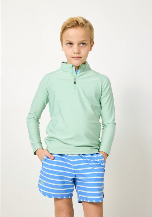 COURTSIDE KIDS  - BB - BASELINE STRIPE SUPER SHORT - SKY BLUE
