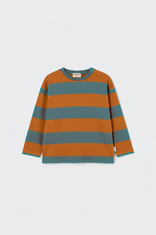 COZMO - BBY - RUGBY STRIPED JERSEY T-SHIRT - BLUE