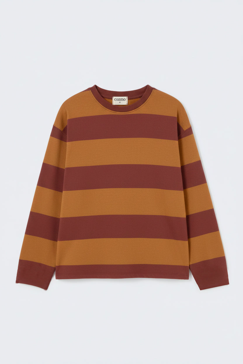 COZMO - BB - RUGBY STRIPED JERSEY T-SHIRT - SPICY ORANGE