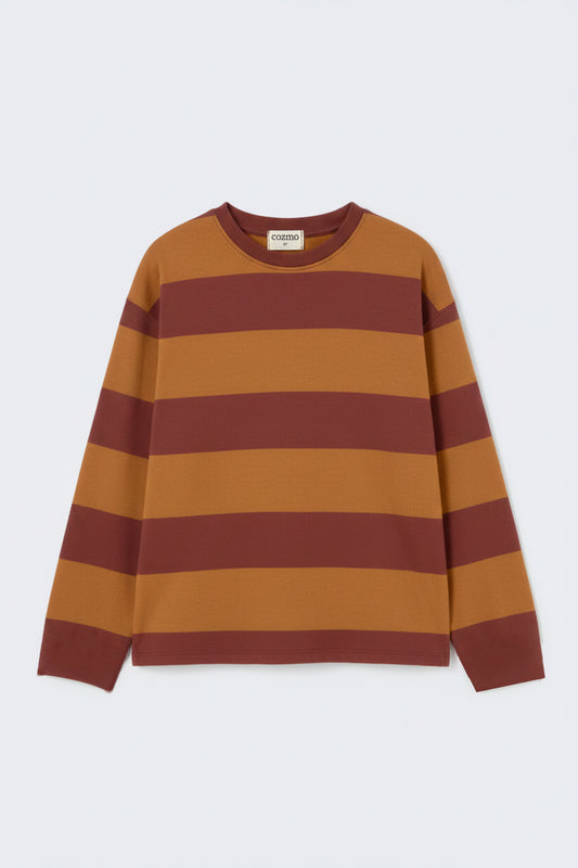 COZMO - BB - RUGBY STRIPED JERSEY T-SHIRT - SPICY ORANGE