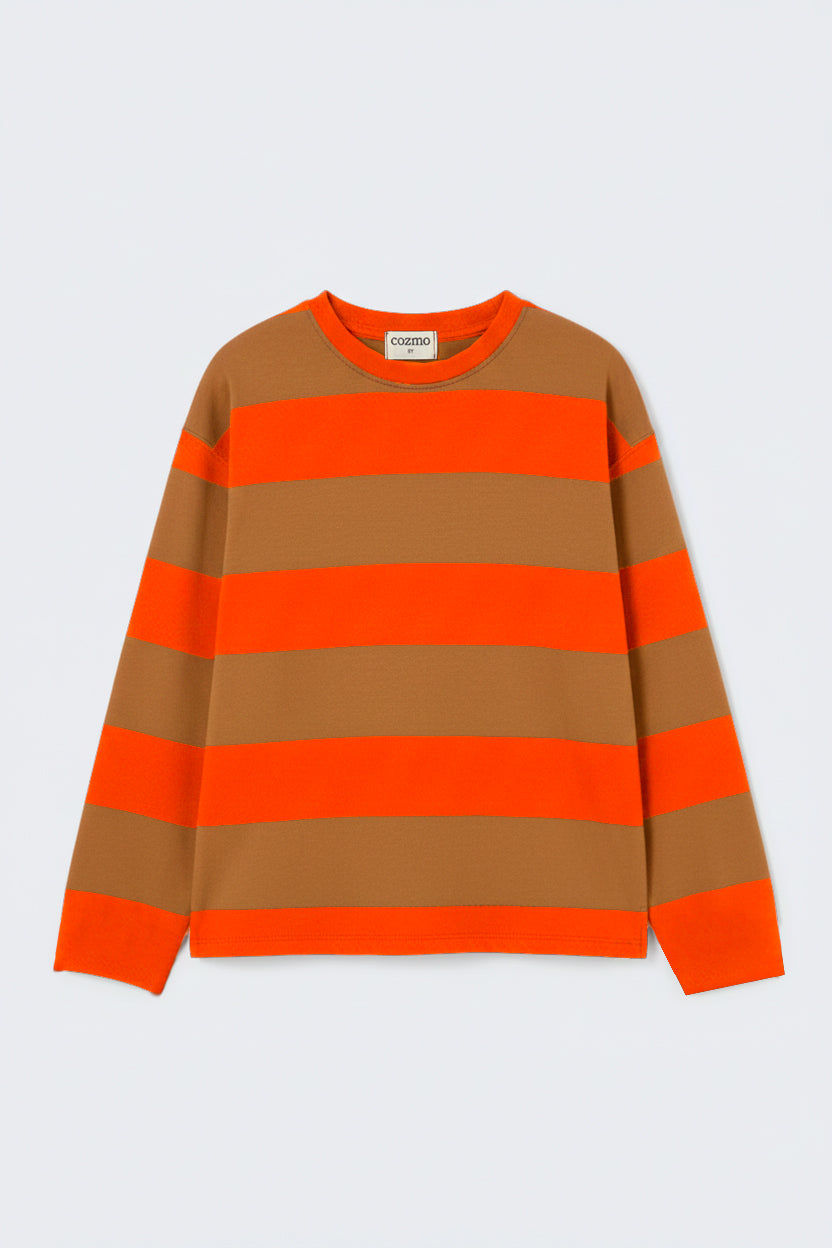 COZMO - TB - RUGBY STRIPED JERSEY T-SHIRT - SPICY ORANGE