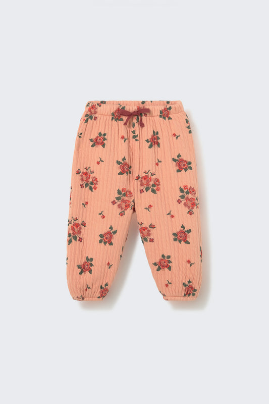 COZMO - BBY - QUILTED FLORAL PRINT PANTS - PETAL