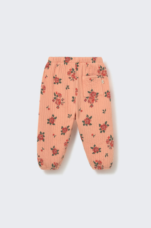 COZMO - BBY - QUILTED FLORAL PRINT PANTS - PETAL