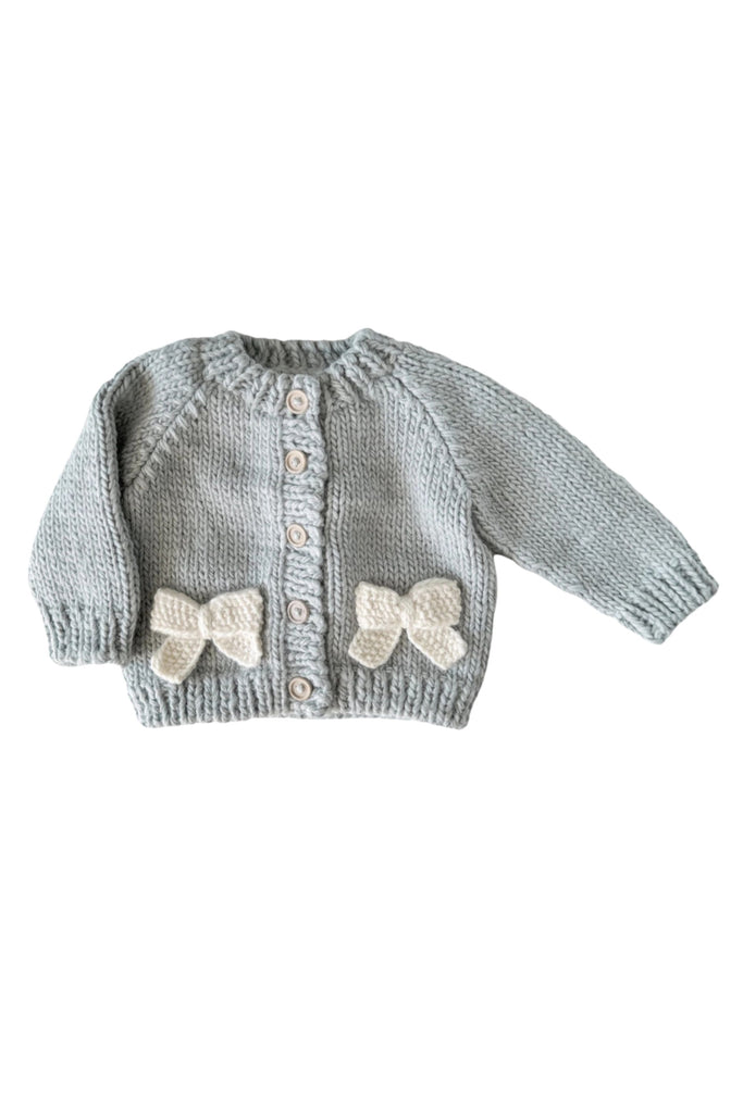 Blueberry Hill - Bowie Gray Bow Cardigan