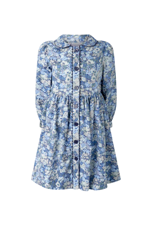 Rachel Riley - Blue Floral Button Front Dress