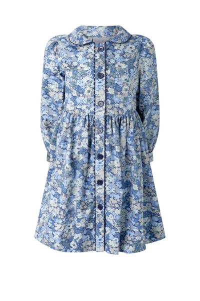 Rachel Riley - Blue Floral Button Front Dress