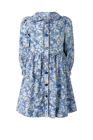 Rachel Riley - Blue Floral Button Front Dress