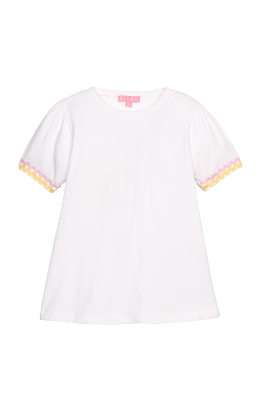 LITTLE ENGLISH - BG - RIC RAC ESSENTIAL TEE  - PINK LEMONADE