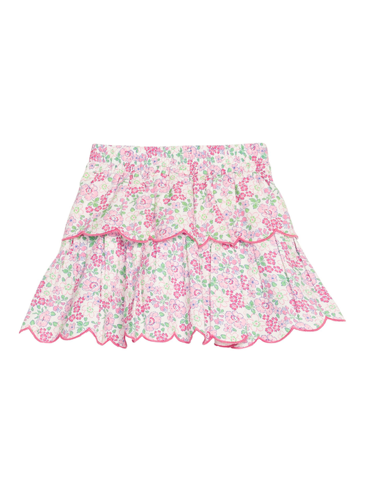 LITTLE ENGLISH - TG - TWO TIERED SKORT  - PINK BLOOMSBURY BLOSSOMS