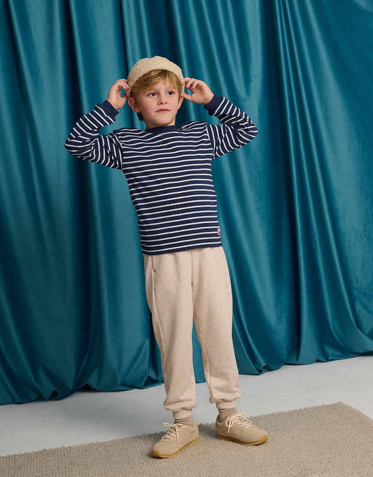 GINGERSNAPS - TB - SETH STRIPED BOAT NECK TEE - BLUE