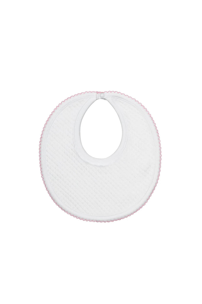 Nellapima - White Milano Bib With Pink Trim