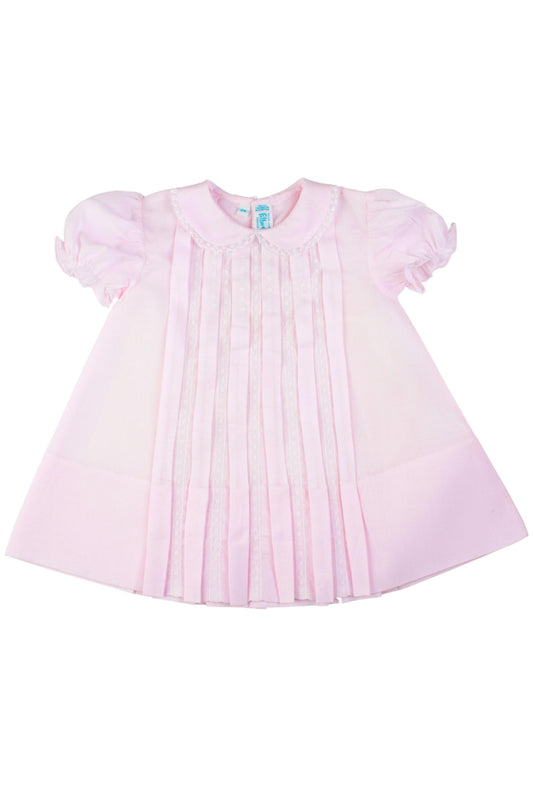 Feltman Brothers - Pink Lace Inlay Pleated Dress
