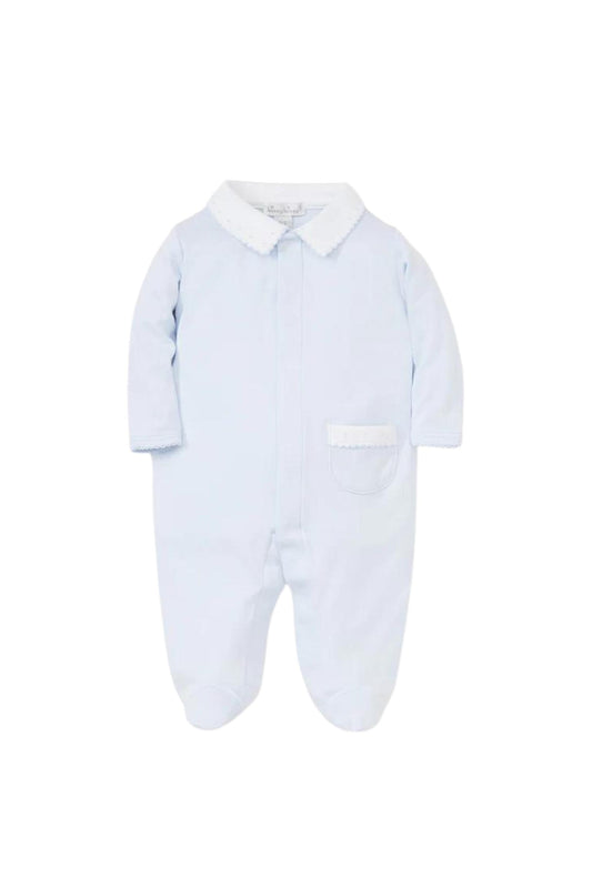 KISSY KISSY - BBY - NEW BEGINNINGS FOOTIE W/COLLAR - LIGHT BLUE