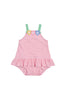 Florence Eiseman - Flowers Stripe Knit Romper