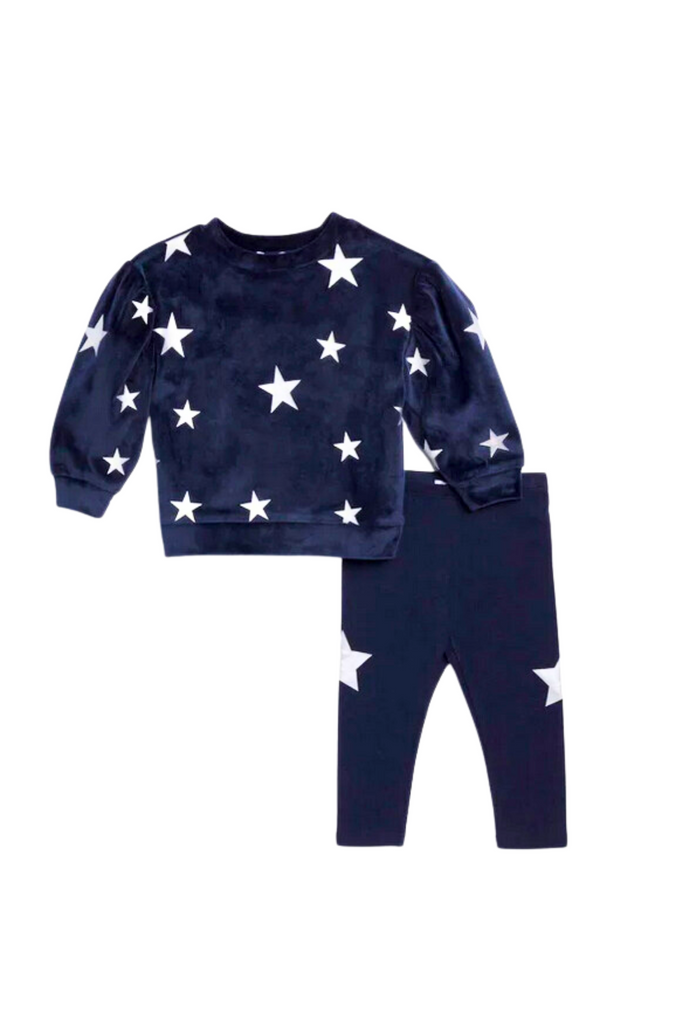 Navy Velour Star Set (Infant)