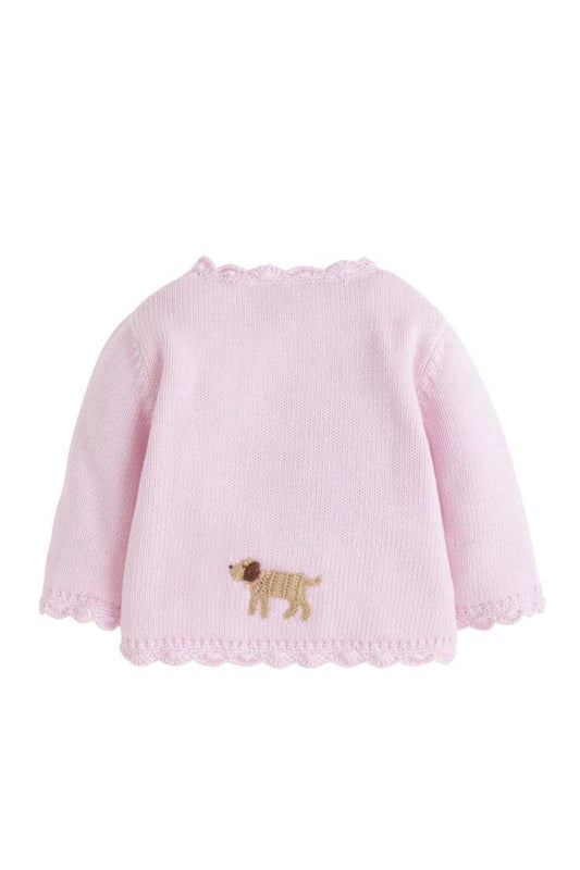 LITTLE ENGLISH - BBY - PINK LAB CROCHET CARDIGAN SWEATER