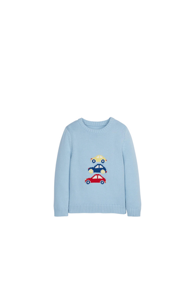 Stacked Cars Light Blue Sweater (Infant)