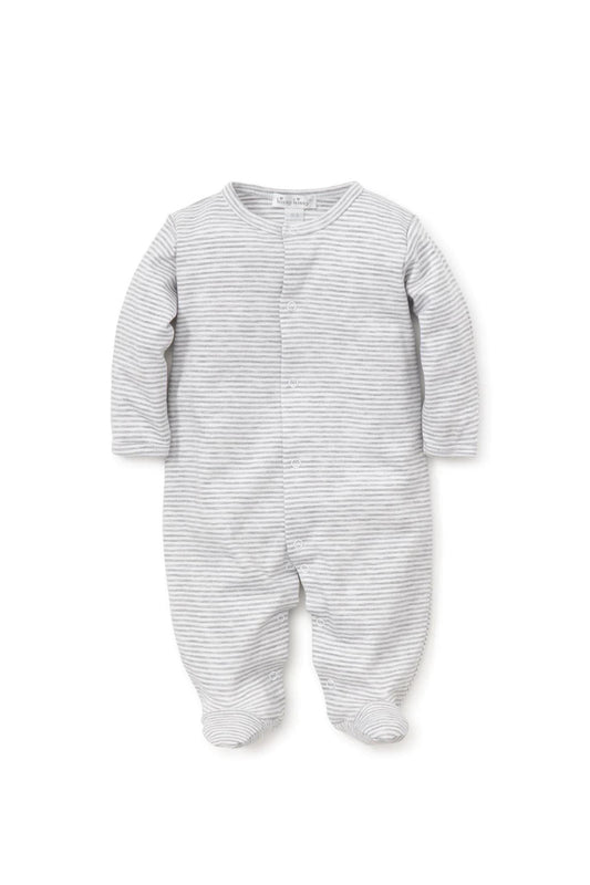 Kissy Kissy - Gray Striped Footie