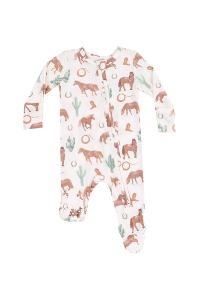 Angel Dear - Western Horses 2 Way Zipper Footie