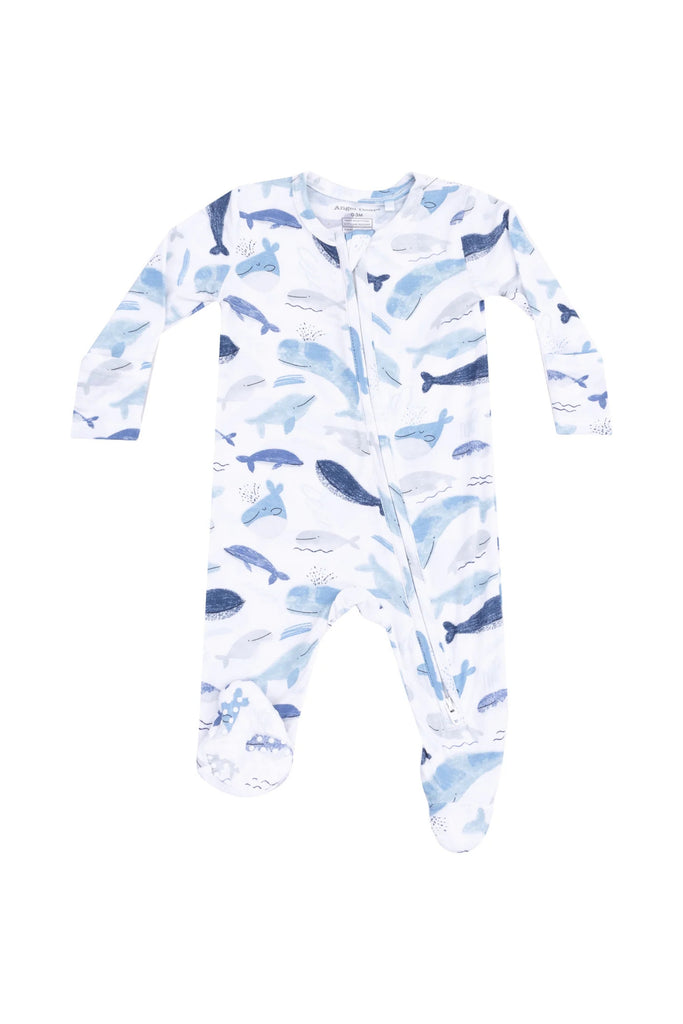 Angel Dear - Blue Whales 2 Way Zipper Footie
