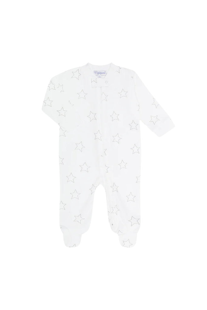 Nellapima - Grey Stars Print Zipper Footie