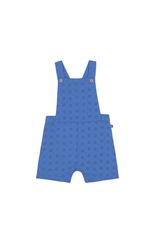 Blue Pointelle Infant Overall Shorts