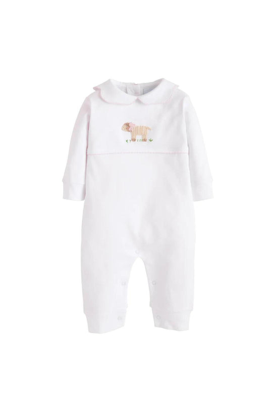 Little English - Sheep Crochet Playsuit - White/Pink