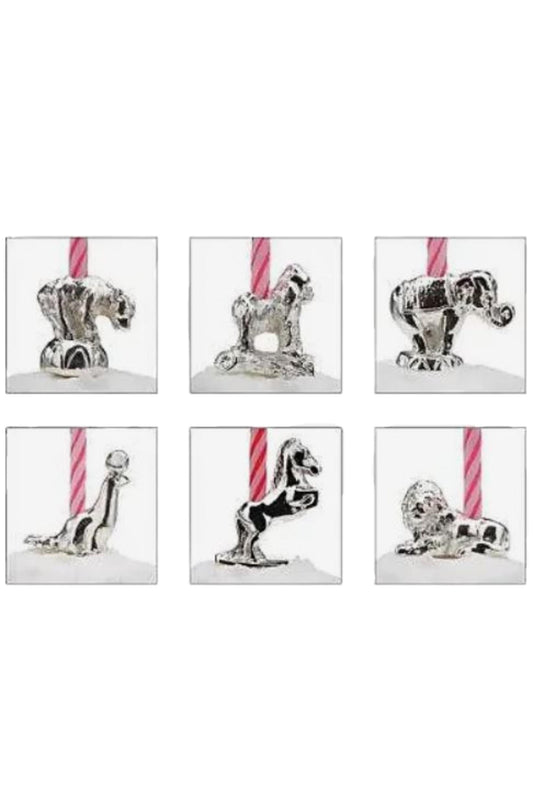 Circus Animal Silver Candle Holder Set