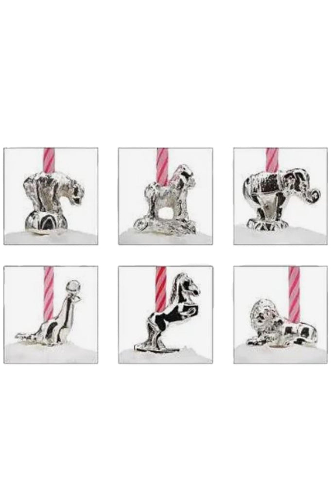 Circus Animal Silver Candle Holder Set
