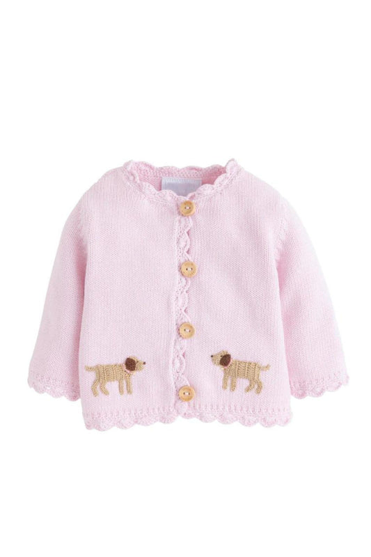 LITTLE ENGLISH - BBY - PINK LAB CROCHET CARDIGAN SWEATER