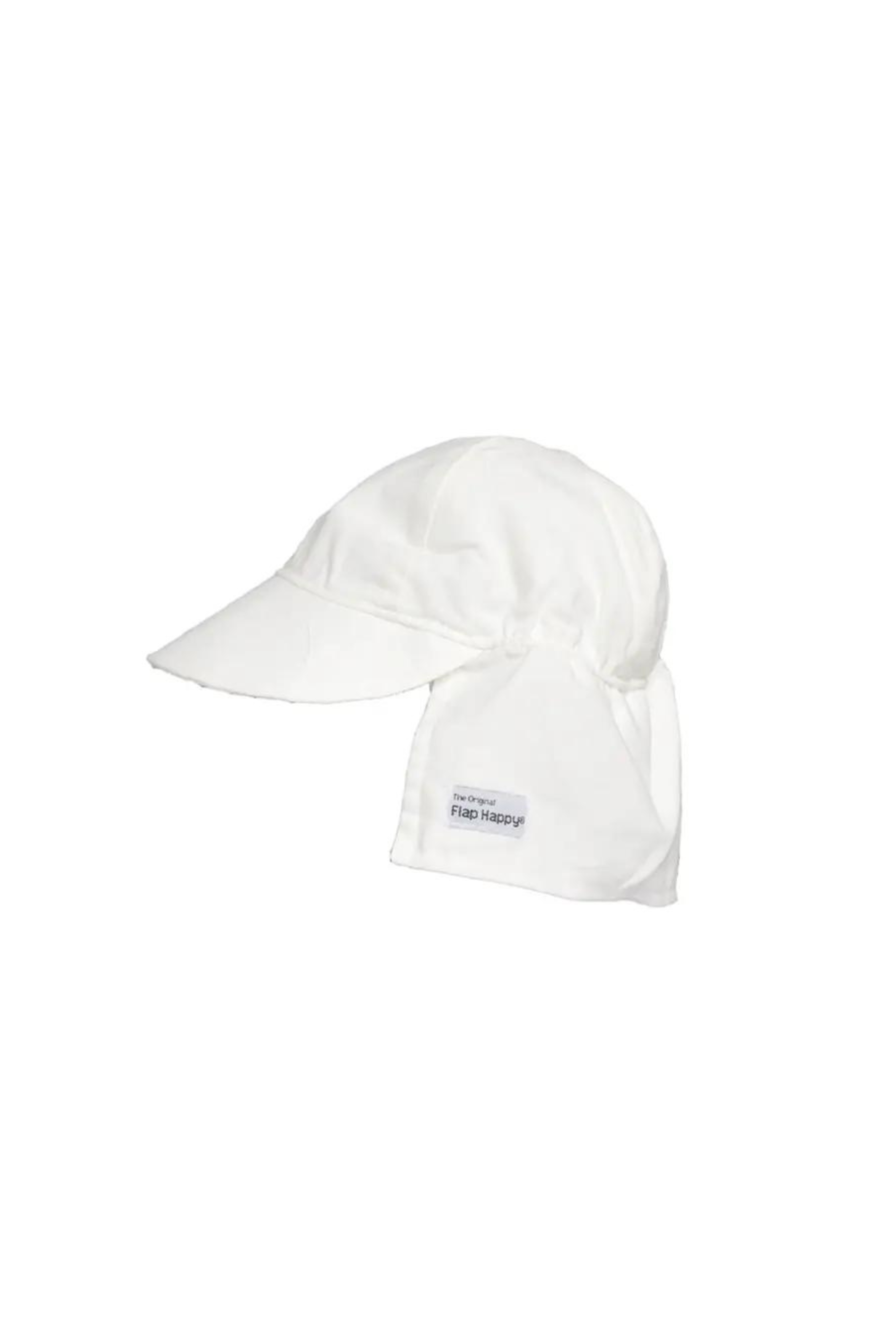 Flap Happy - UPF 50+ Original Flap Hat - White Medium (6-12mo)
