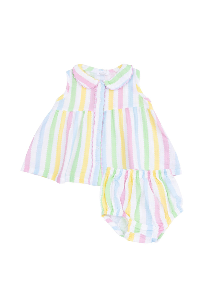 Angel Dear - The Jill Peter Pan Button Front Dress with Ric Rac Trim and Diaper Cover