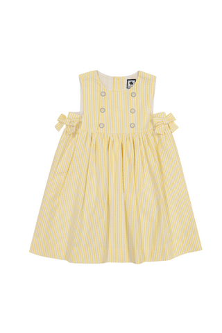 Lara Yellow Seersucker Stripe Dress